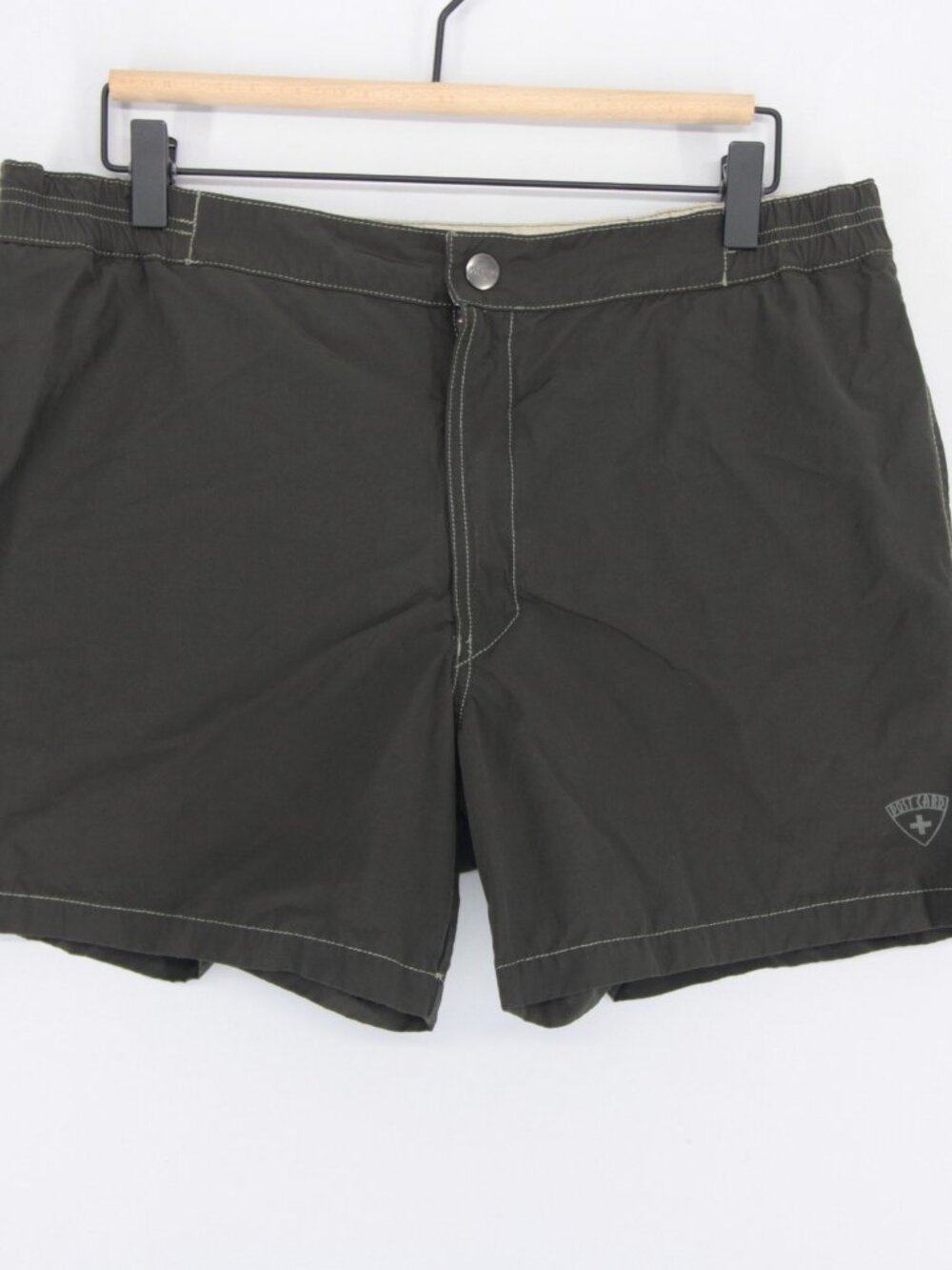 Post Card Swim Trunks Mens 34 Green Nylon Board Shorts Mesh Lined Made In Italy